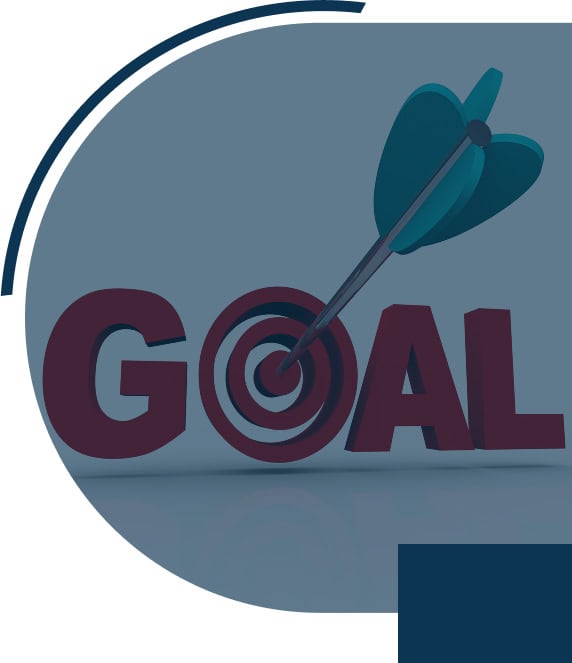 Goal with arrow hitting target center.