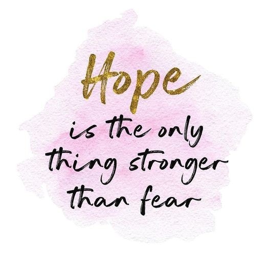 Hope quote on watercolor background
