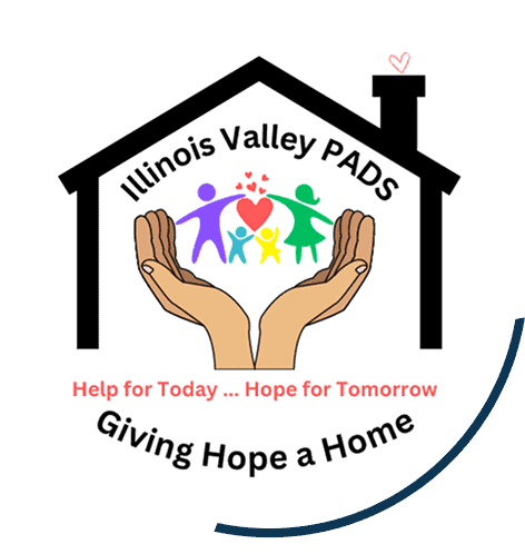 Illinois Valley PADS logo, Giving Hope a Home.